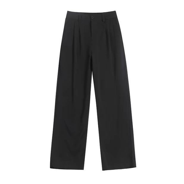XIAOZHAINV celana kulot highwaist celana loose pants wanita celana kulot hitam celana kain wanita