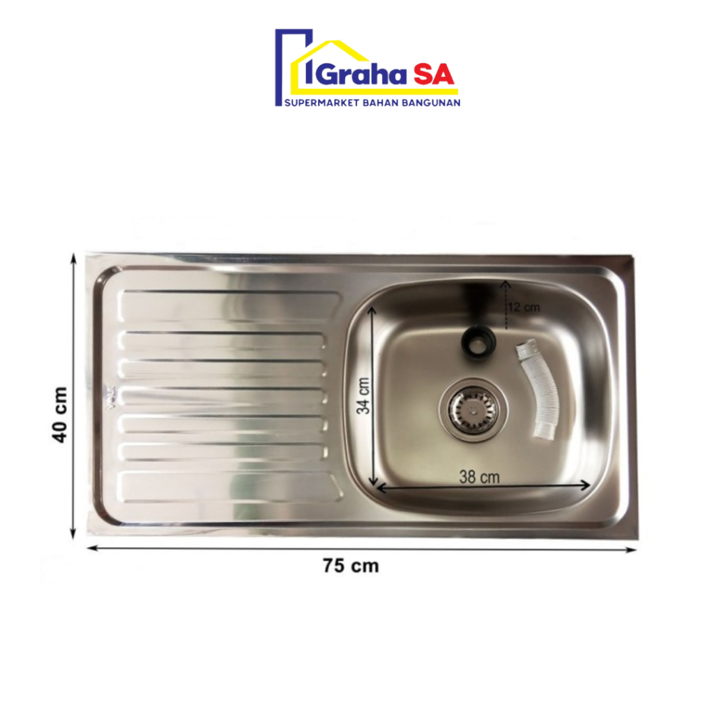 VOLK BAK CUCI PIRING 1 LOB + MEJA WLS7540 + AFUR