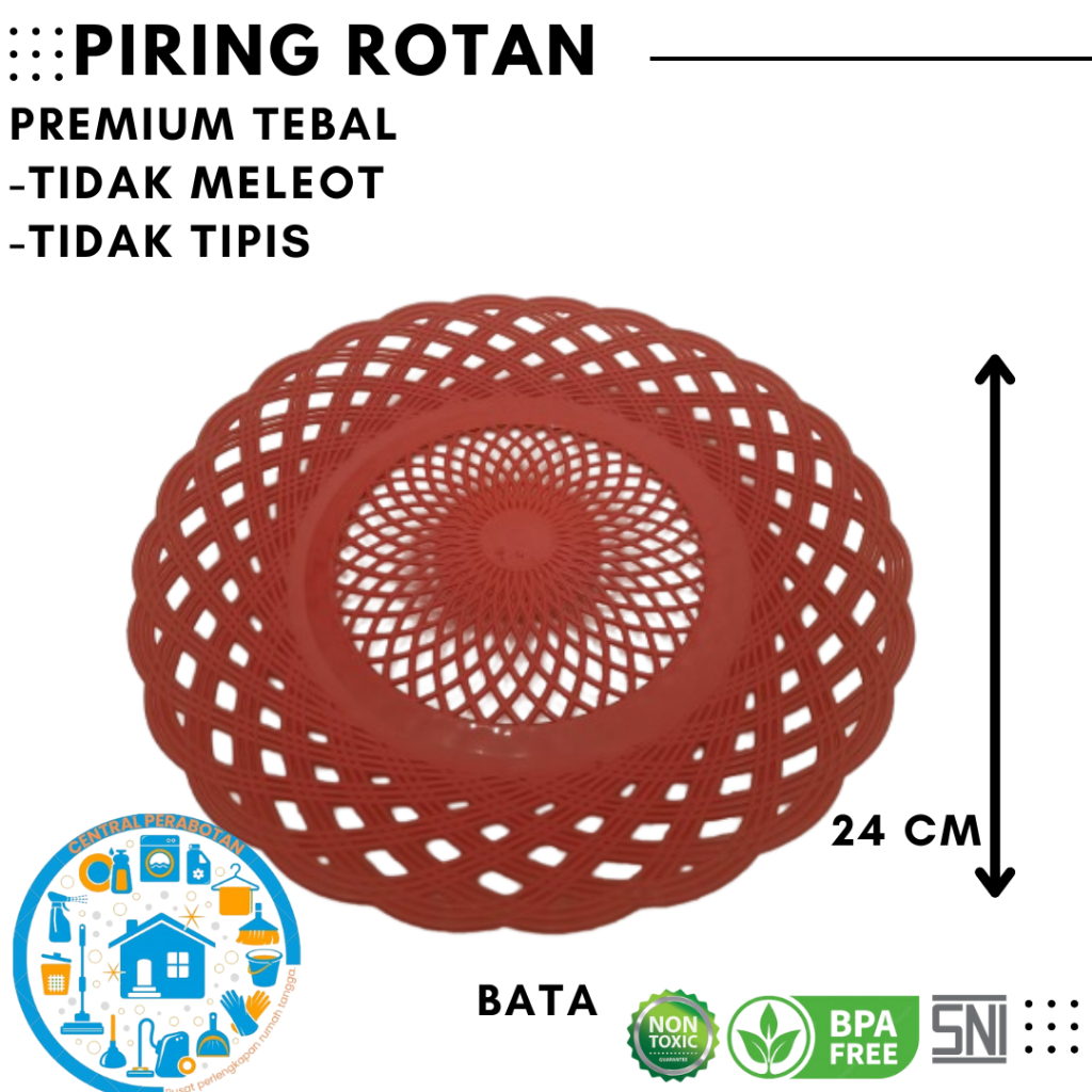 Piring Rotan Plastik | Piring Rotan Plastik Motif Anyaman | Piring Rotan Murah
