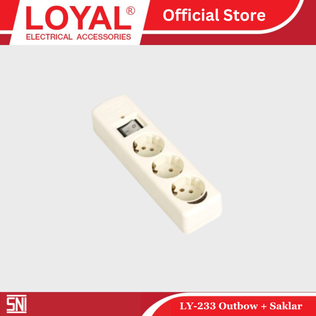 LOYAL Stop Kontak Saklar 3 Lubang Tanpa Kabel LY-233