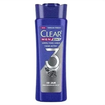 Clear Men 3 In 1 Shampo Tonik Sabun Active Clean Bottle 160 ml