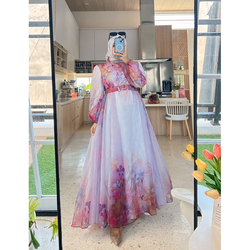 DRESS SUTRA SHELLA SAUKIA 2 WARNA KODE 02-491