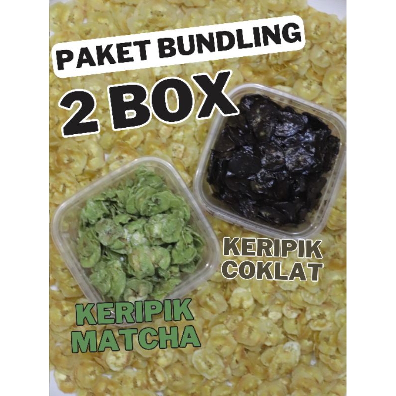 

PAKET BUNDLING 2 BOX | KERIPIK PISANG COKLAT DAN MATCHA | 220 GRAM