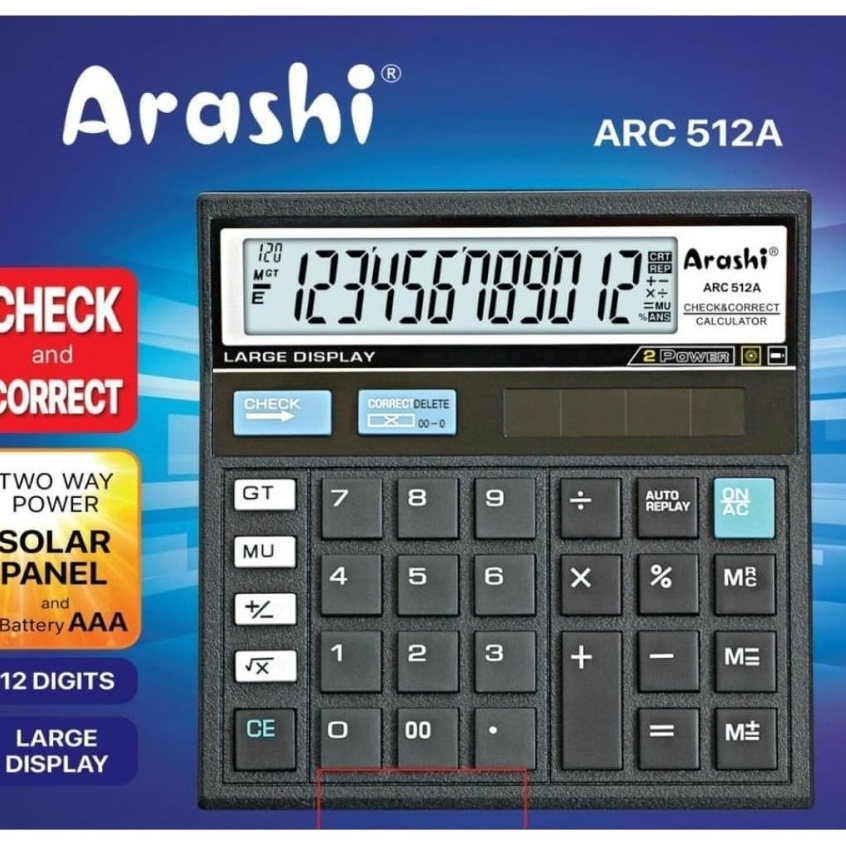 

KODE D85H Kal 512A Baterai A3 Kalkulator Calculator Kalku lator Calc ARASHI ARC512A