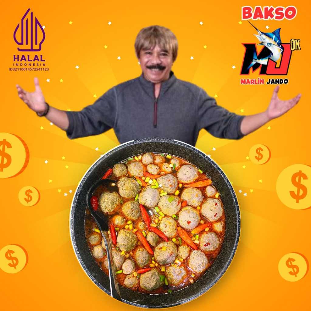 

Bakso Marlin Jando Bakso Sedang isi 25butir cocok untuk toping sayur sop