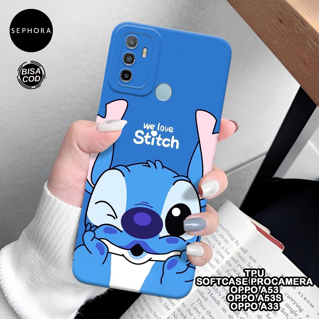 Softcase OPPO A53/A53s/A33 Terbaru - Fashion Case Stitch - Case OPPO A53/A53s/A33 - Case Pro Camera 