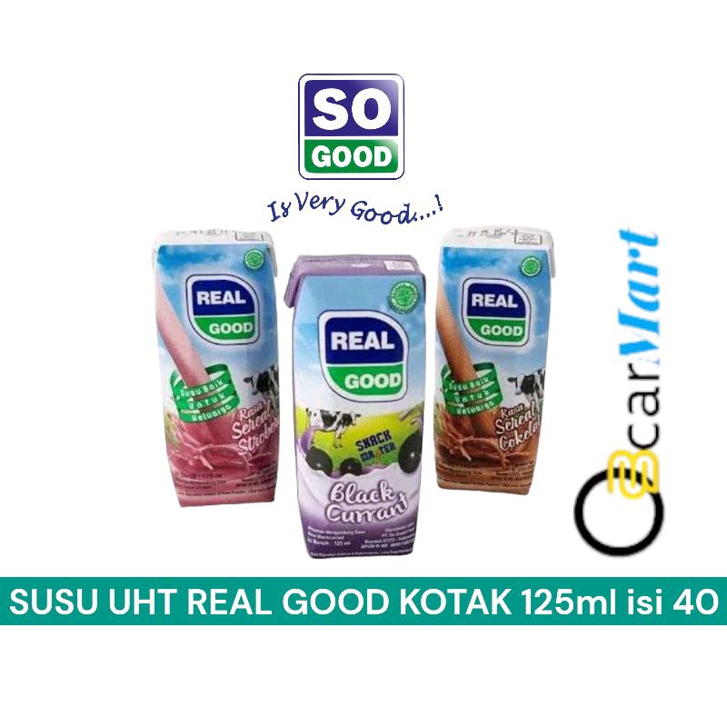 Susu UHT Kotak REAL GOOD 125ml 1 Dus isi 40 dari SO GOOD