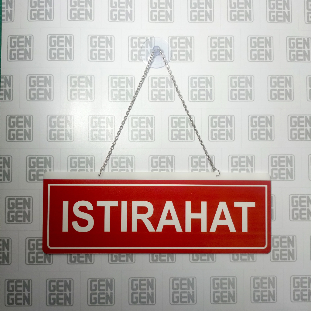 TULISAN ISTIRAHAT  / SEDANG SHOLAT AKRILIK [ Hijau - Merah ]