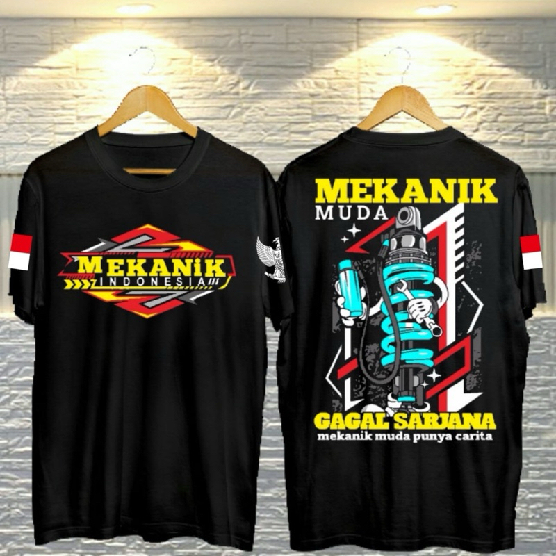 BISA COD KAOS DISTRO MEKANIK MUDA THSRIT MEKANIK MUDA BAJU DISTRO MEKANIK MUDA