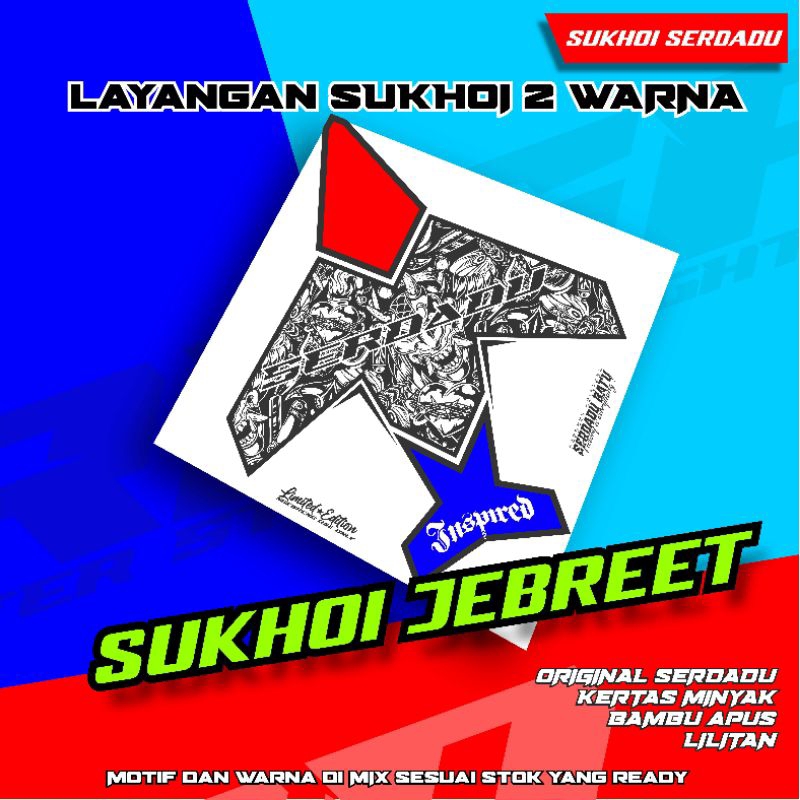 Layangan sukhoi super lilitan dapat 50pcs
