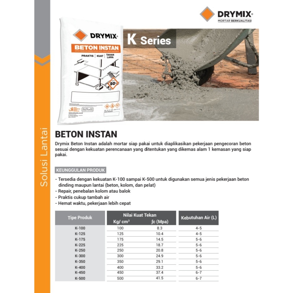 Drymix Beton Instan Kseries