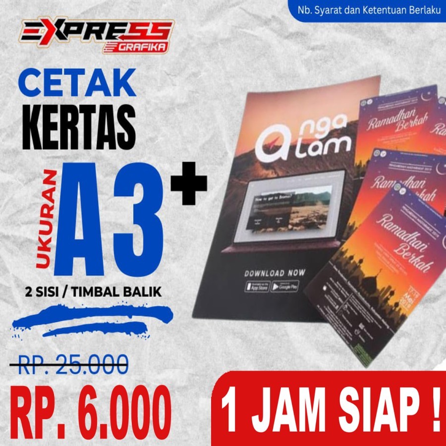 

CETAK A3+ FULL WARNA CEPAT DAN TERMURAH