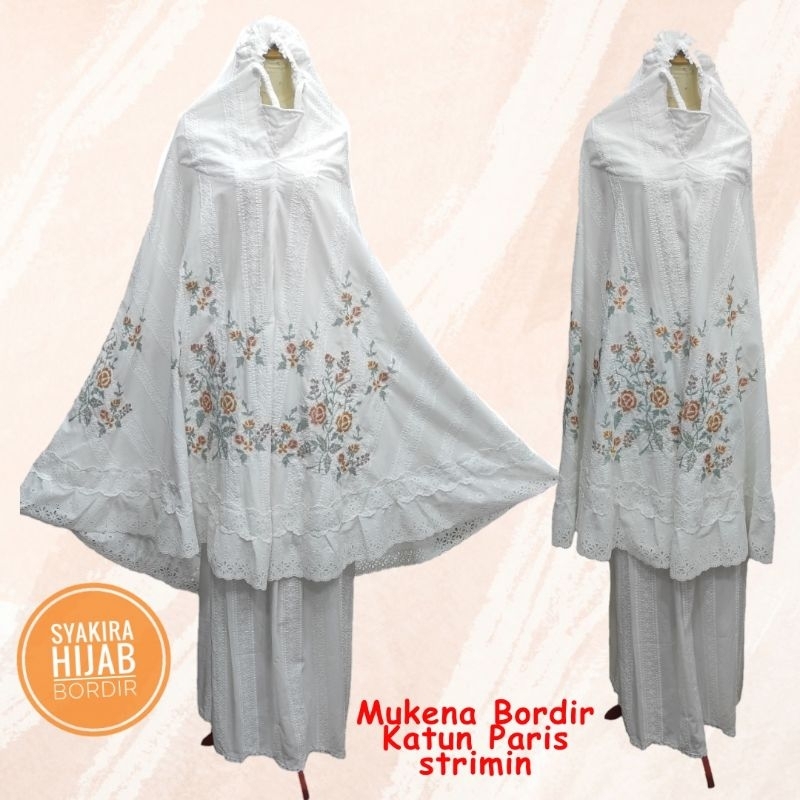 MUKENA KATUN PARIS BORDIR STRIMIN KHAS BUKITTINGGI