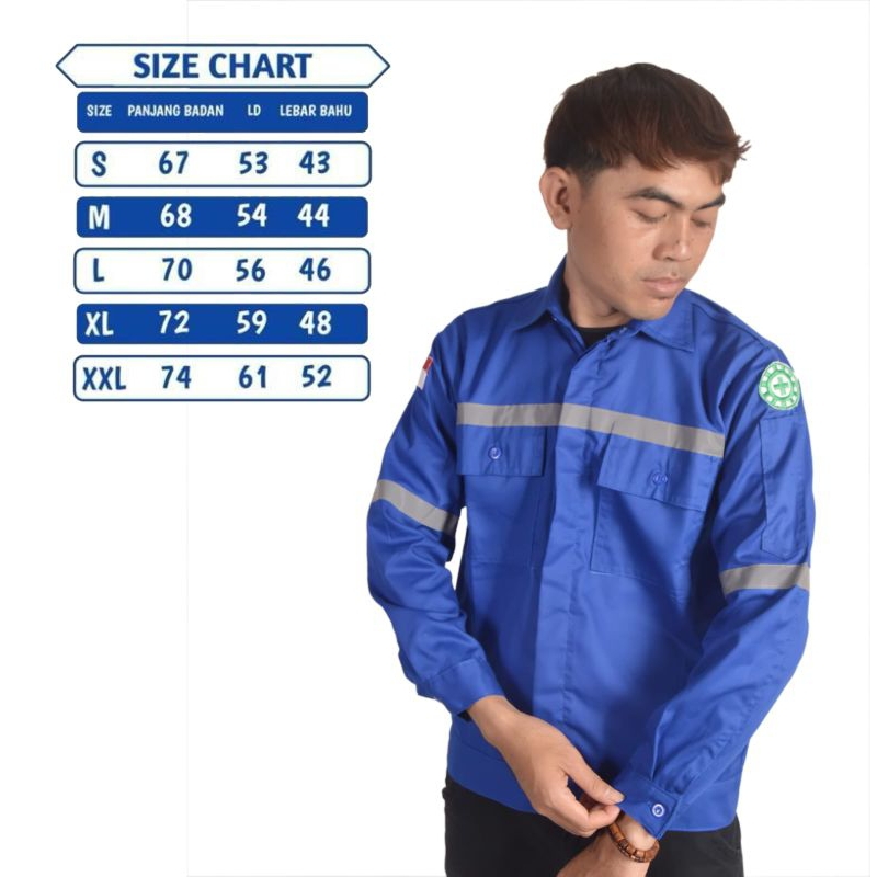 Kemeja safety|warna Biru|kemeja tambang|kemeja proyek