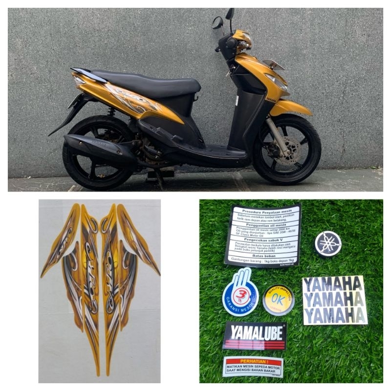 striping stiker yamaha mio smile tahun 2010 2011 warna gold