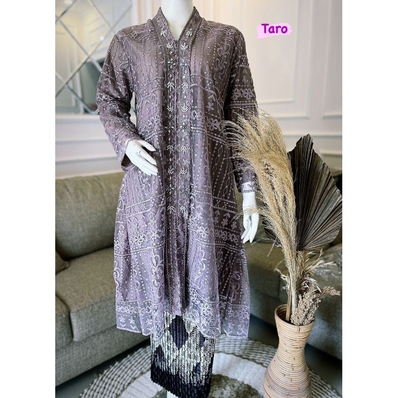 Setelan Kebaya Floy Tunik Payet Bordir Kebaya Kondangan Ibu-Ibu Besan Payet Kebaya Kartini Tille Bas