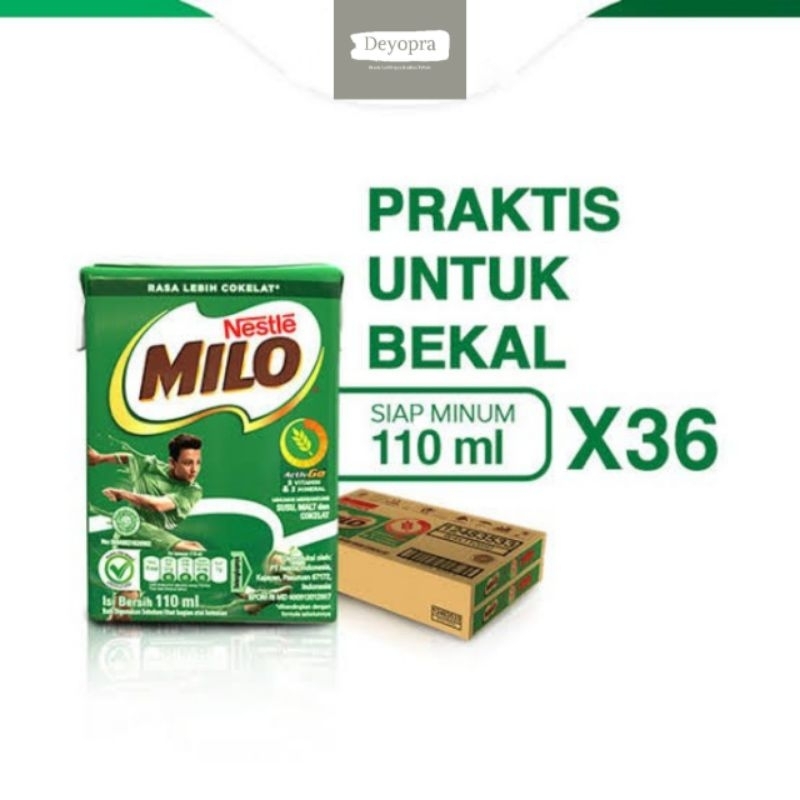 

UHT MILO ACTIV GO 110 ML 1 DUS isi 36 PCS