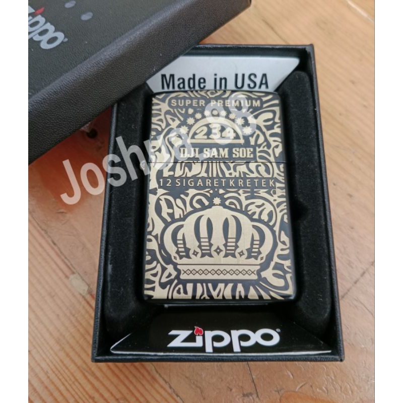 Zippo Custom Korek Api Ukir DJI SAM Batik 234 Black Matte