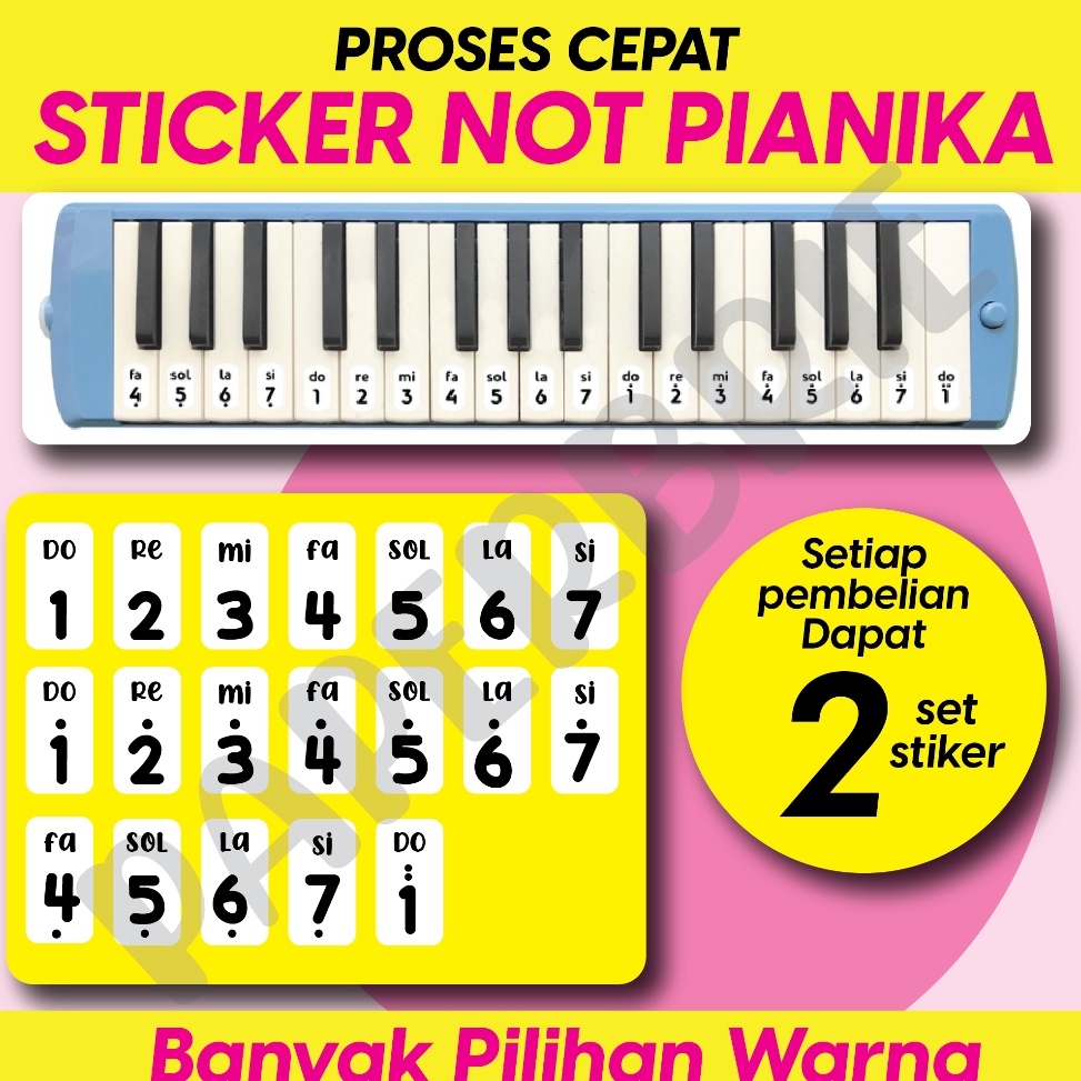 

Dijual STICKER NOT PIANIKA POLOS Bisa pilih warna