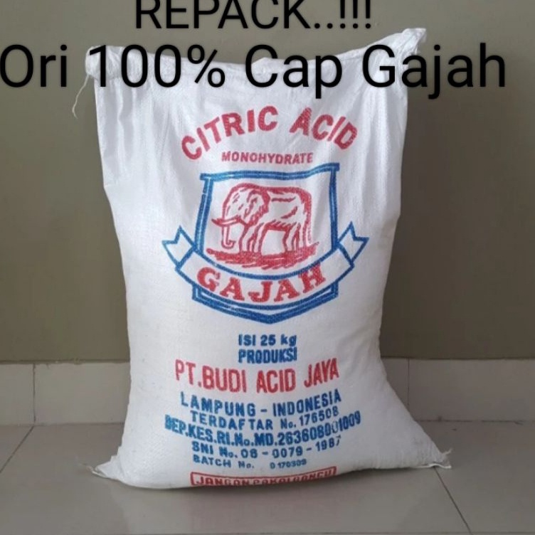 Terbatas Sitrun Asli 1 Cap Gajah REPACK 1 Kilo Gram Asam Sitrun 1kg Citrun