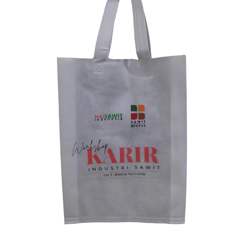 

Goodie Bag Spunbond Sablon Semua Ukuran dan Model Bisa Sablon sampai 5 Warna