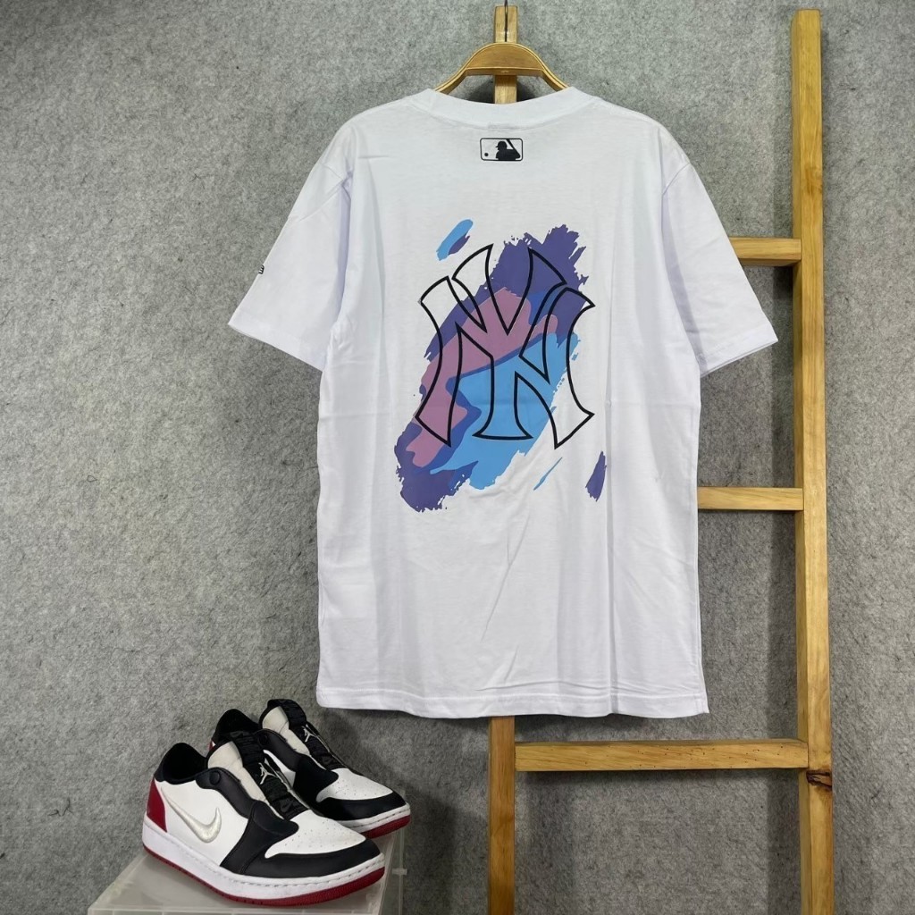 KAOS TSHIRT NEW ERA NY NEW YORK YANKEES LOGO BB PAINT WHITE