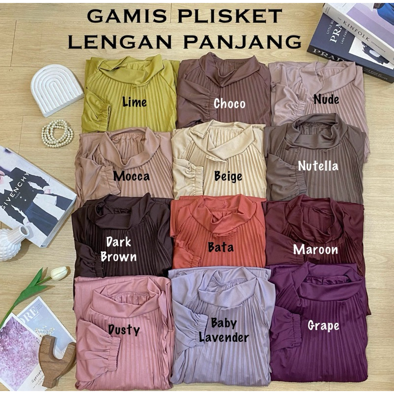 GAMIS PLISKET LENGAN PANJANG LENGAN KARET