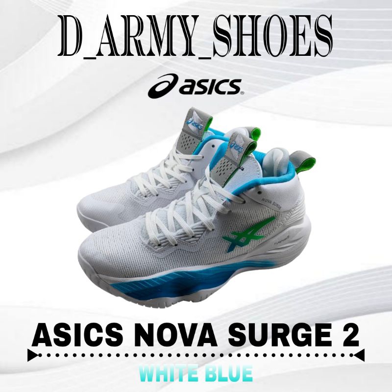 Sepatu Olahraga Basket Pria Asics Nova Surge White Blue