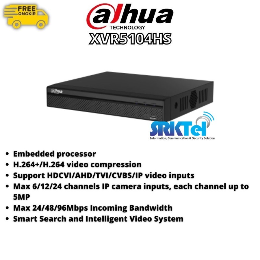 Dahua XVR5104HS DVR 4 Channel Support 2MP