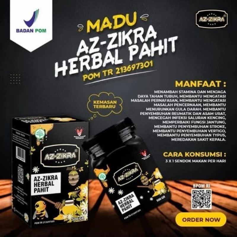 

Madu Herbal Hitam Pahit Az-Zikra Asli 500 gr
