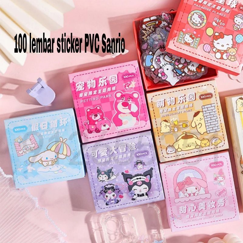 

100/50/10 lembar /box Sticker PVC SANRIO BEAR BUNNY Korean Style Waterproof/ 50 sheets Stiker Dairy DIY Lucu Aesthetic HN-65