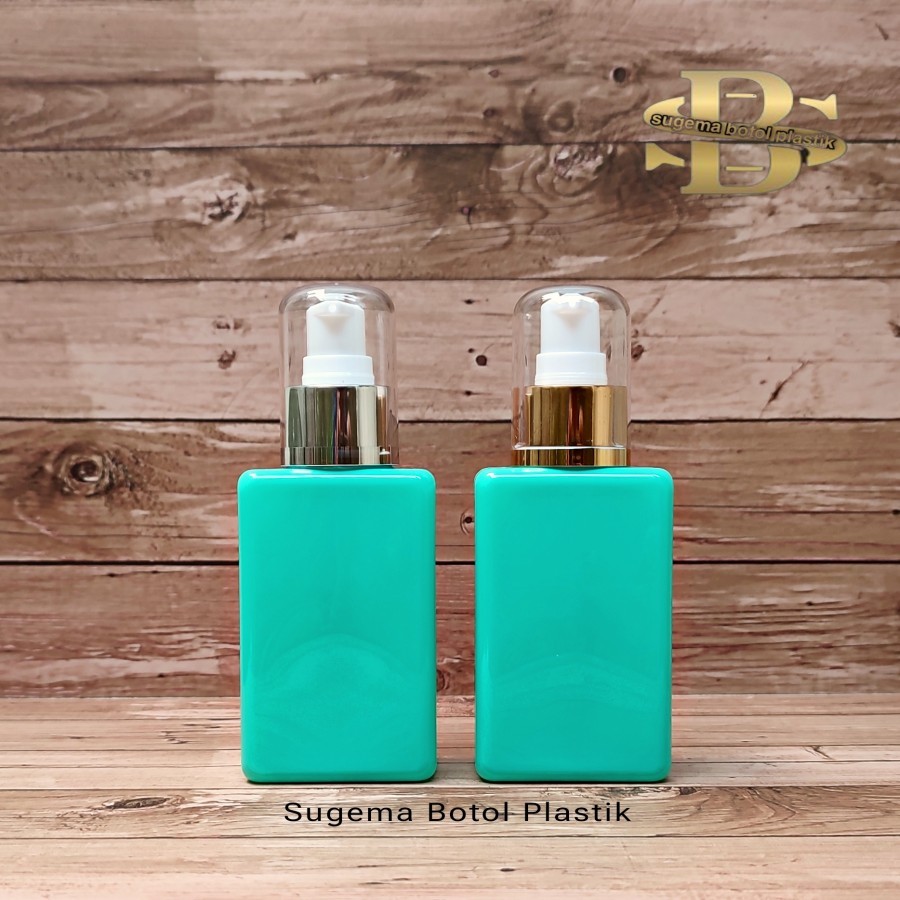 Botol Plastik 100ml Kotak Hijau / Botol Pump Treatment 100 Ml Fulcap