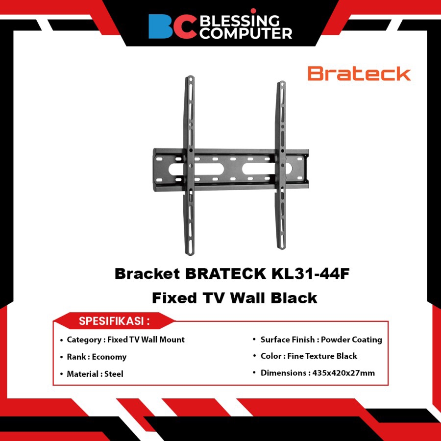 Bracket BRATECK KL31 44F Fixed TV Wall Black For LED TV 32 - 70 Inchi