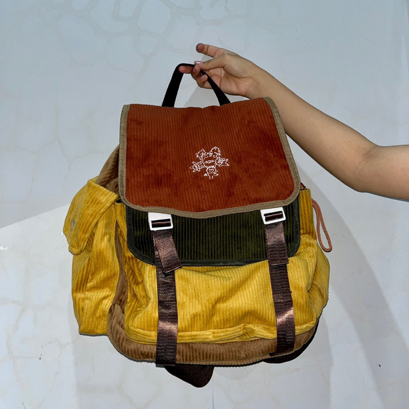 preloved CRSL Mustard Gravel Backpack  | Tas Ransel | Tas Traveling | Backpack Unisex Pria Wanita | 