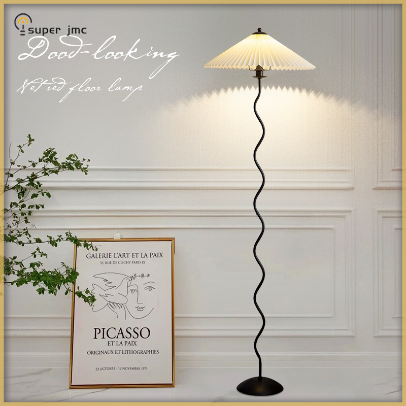 SUPER JMC Bohlam Gratis Lampu Sudut Nordik untuk Ruang Tamu Kamar Tidur Lampu Malam Lampu Berdiri La