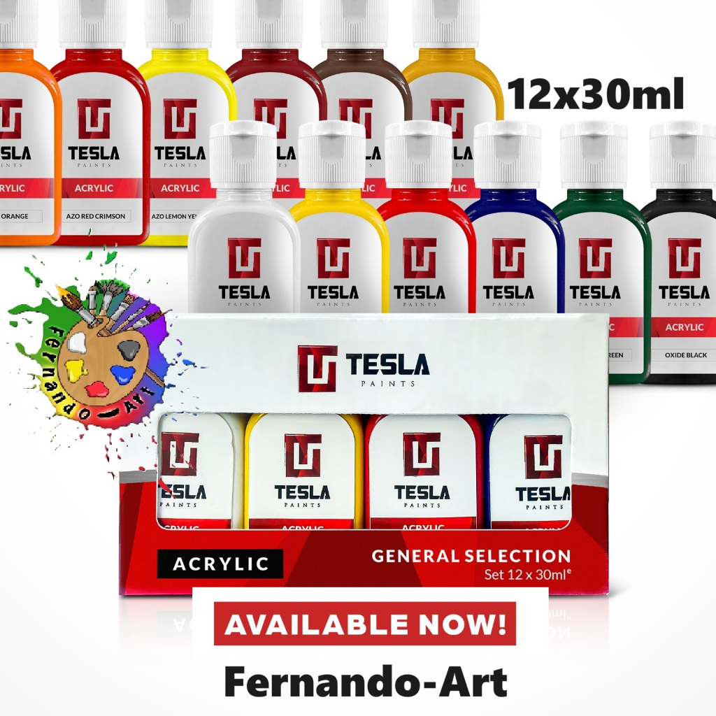 

Tesla Acrylic Paint 12X30ml / Cat Acrylic Tesla 12w x 30ml
