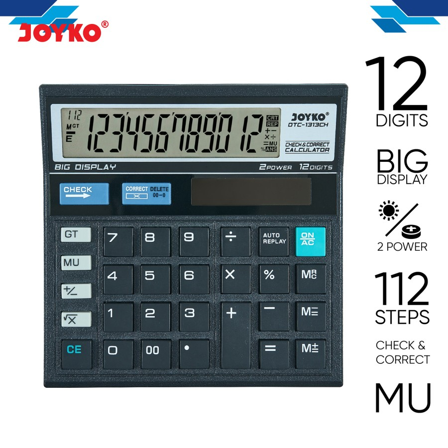 

JOYKO DTC-1313CH Calculator / Kalkulator / HItam