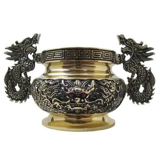 Hiolo Bokor Tempat Bakar Dupa Naga Taiwan + Handle 7"