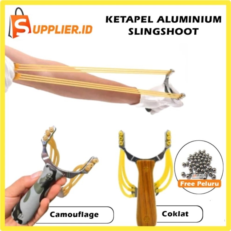 Ketapel Aluminium dengan Peluru