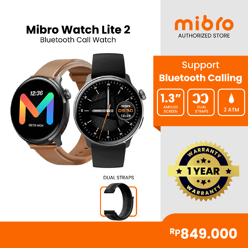 Mibro Official Lite2 (AMOLED Smartwatch/ Sport/ Bluetooth Call)
