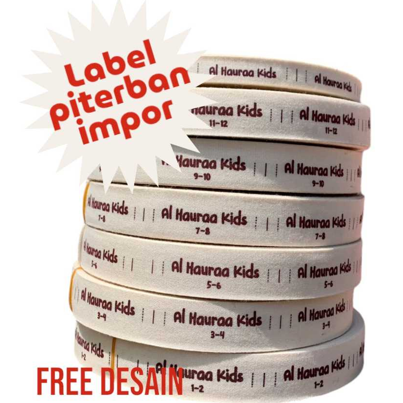 ( Custom desain ) label piterban lokal / piterban katun hijab / label katun custom / label katun lab