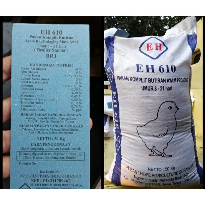 EH 610 STARTER BUTIRAN KOMPLIT PAKAN AYAM PEDAGING 10 KG