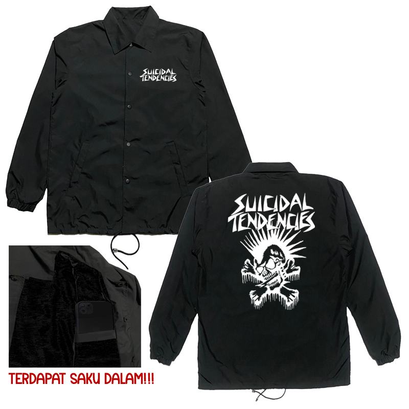 Jaket Windbreaker Band Suicidal Tendencies | Jaket Coach | Jaket Windproof | Jaket Band | Bootleg