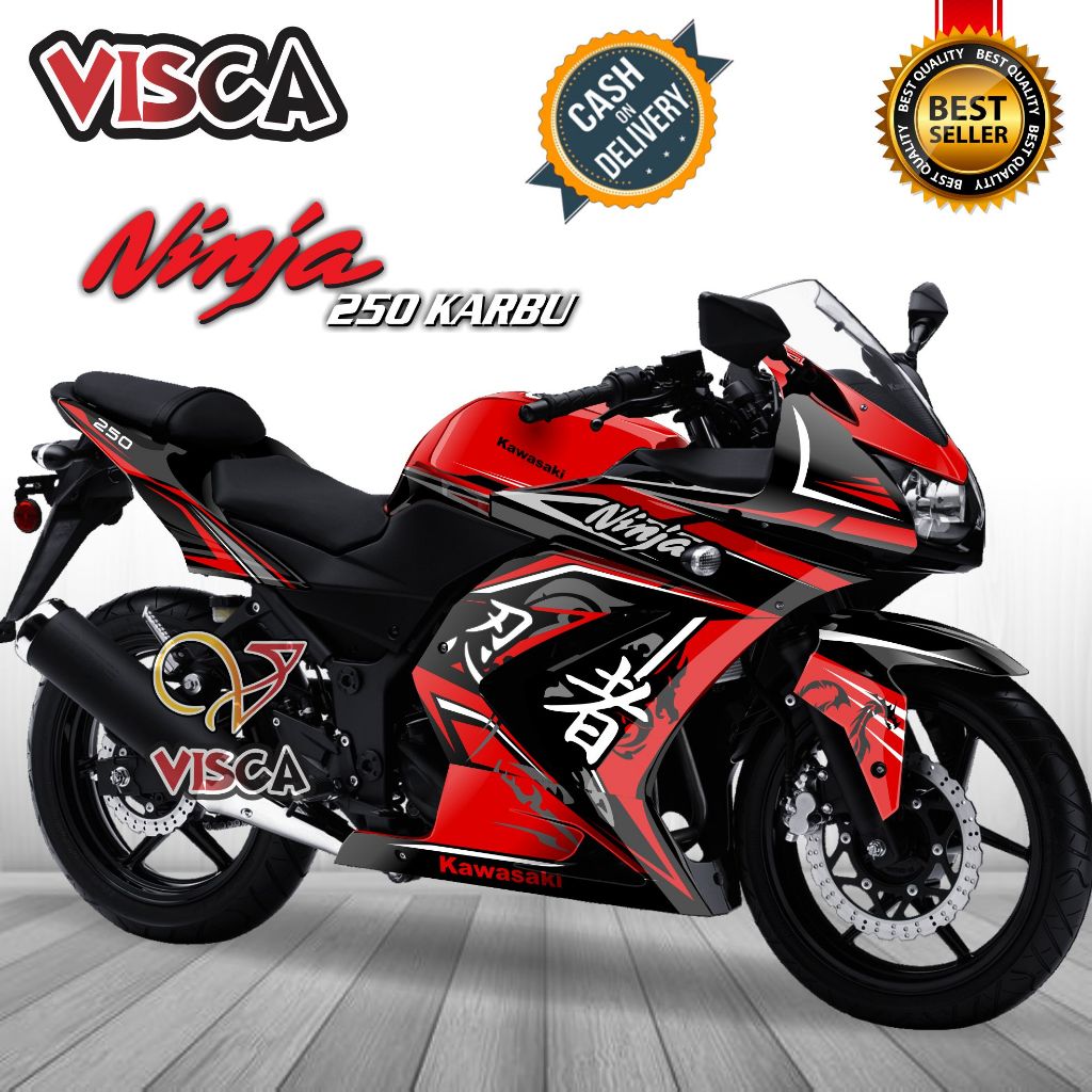 Decal Ninja 250 Karbu Full Body Stiker Ninja 250 Karbu Full Body Striping Ninja 250 Karbu Variasi Ha