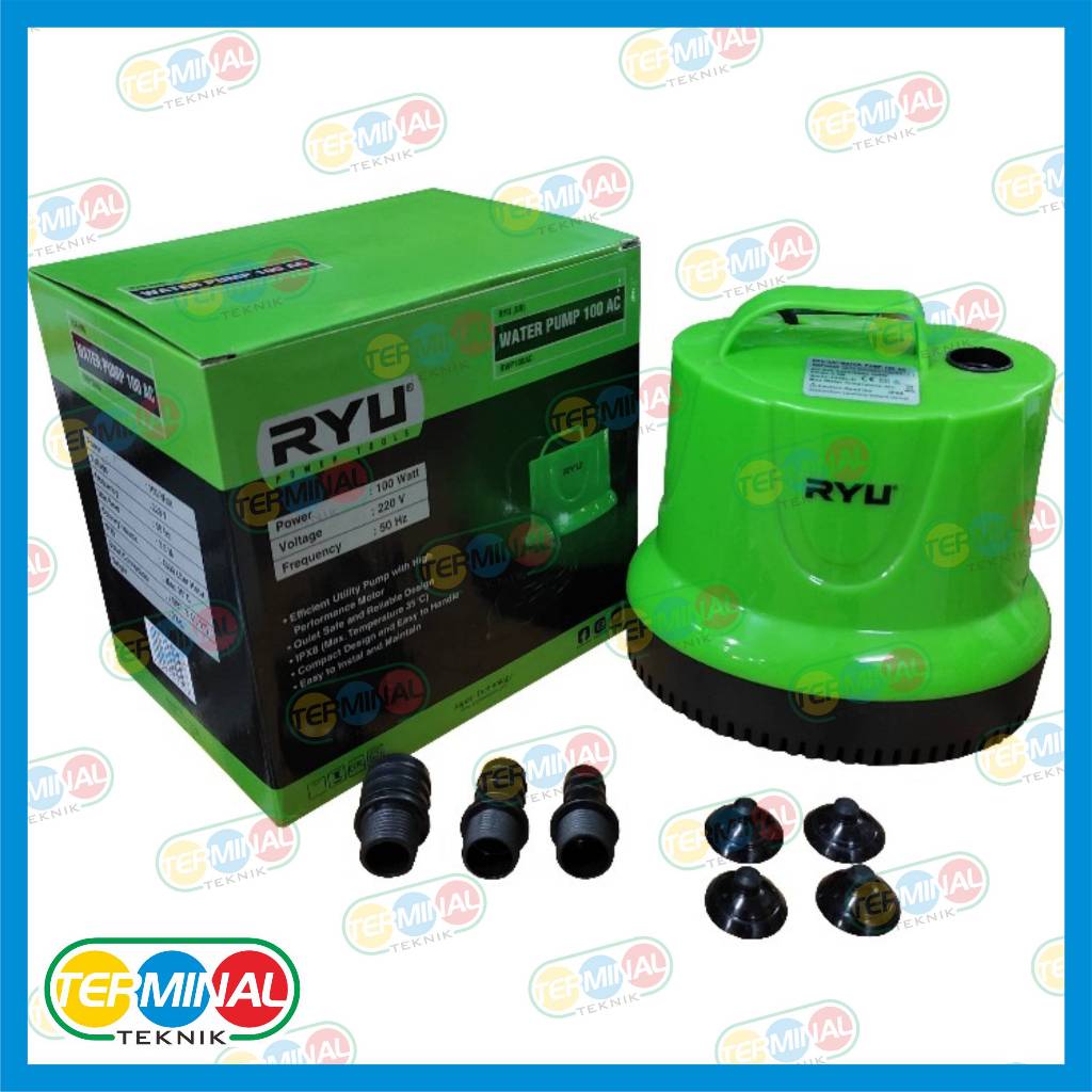 Ryu Pompa Air Celup Kolam Ikan Aquarium AC Submersible Pump RWP100AC