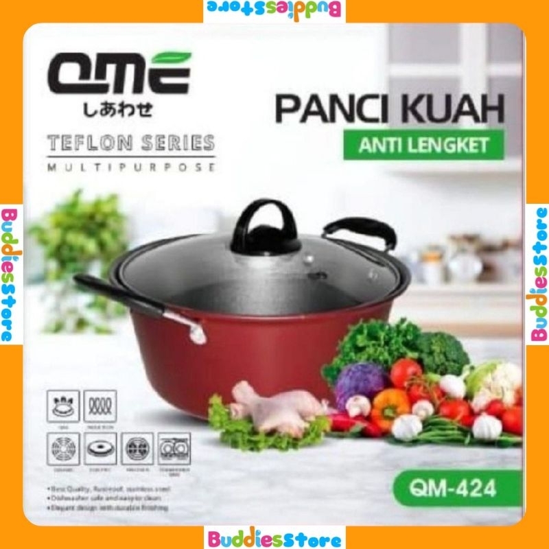 Panci Kuah Tutup Kaca QME - Panci Kuah Anti Lengket