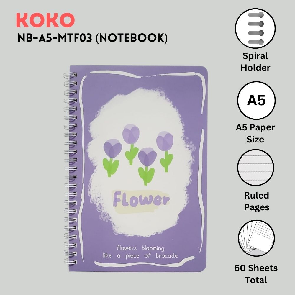 

❤️H2O❤️ Notebook Buku Tulis A5 Koko isi 60 lembar Flower Daisy