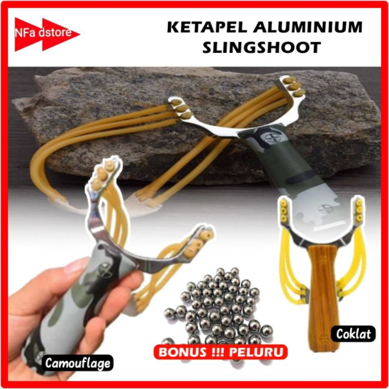 Ketapel Aluminium Dengan Peluru