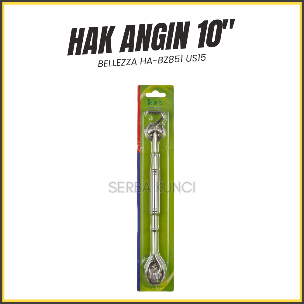 Bellezza Hak Angin HA-BZ851 US15 Model Cantol Cantolan Pancing Ukuran 10" 10 in inch Cendela Jendela