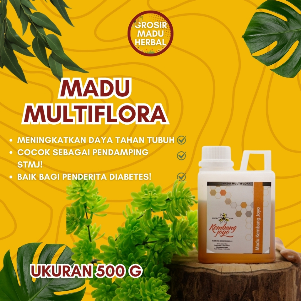 

MADU MULTIFLORA KEMBANG JOYO 500 G, MADU ASLI, MADU ALAMI, PURE HONEY